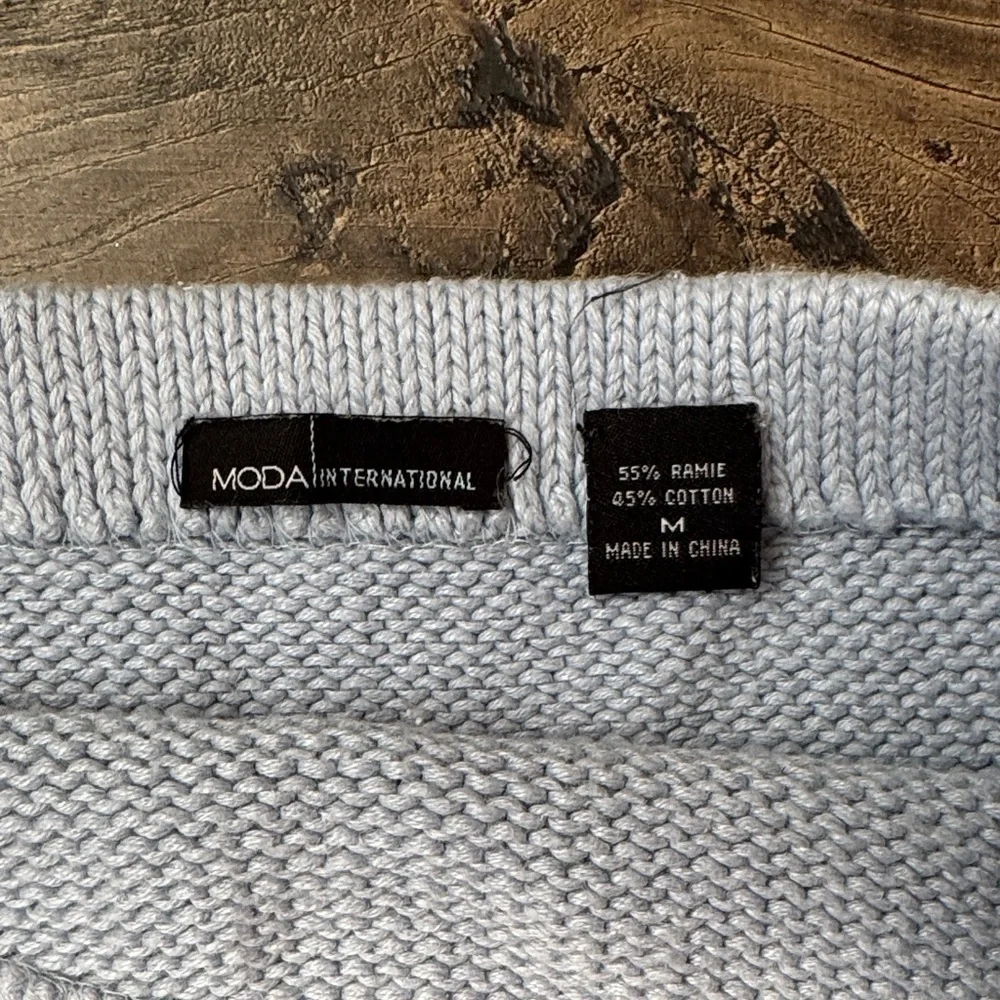 Moda International Soft Blue Knit Sweater Strapless Shirt